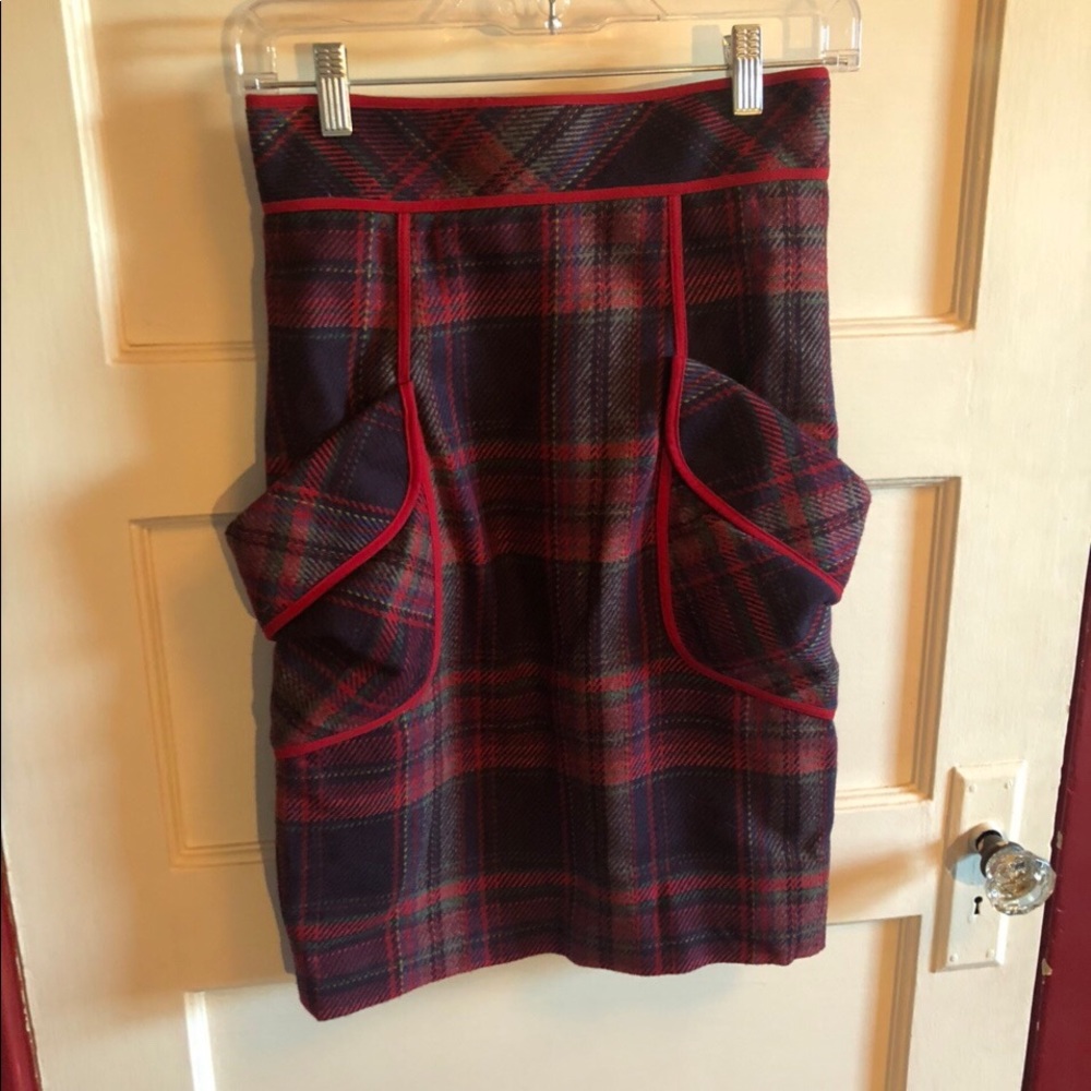 Anthropologie plaid skirt